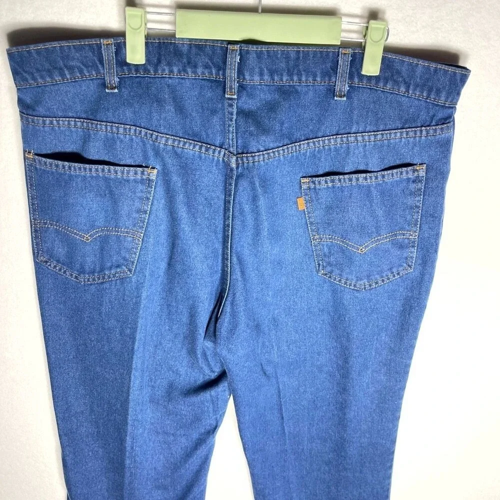 Vintage Levis For Men Skosh More Comfort Orange Tab Jeans Blue 42x32 Made in USA